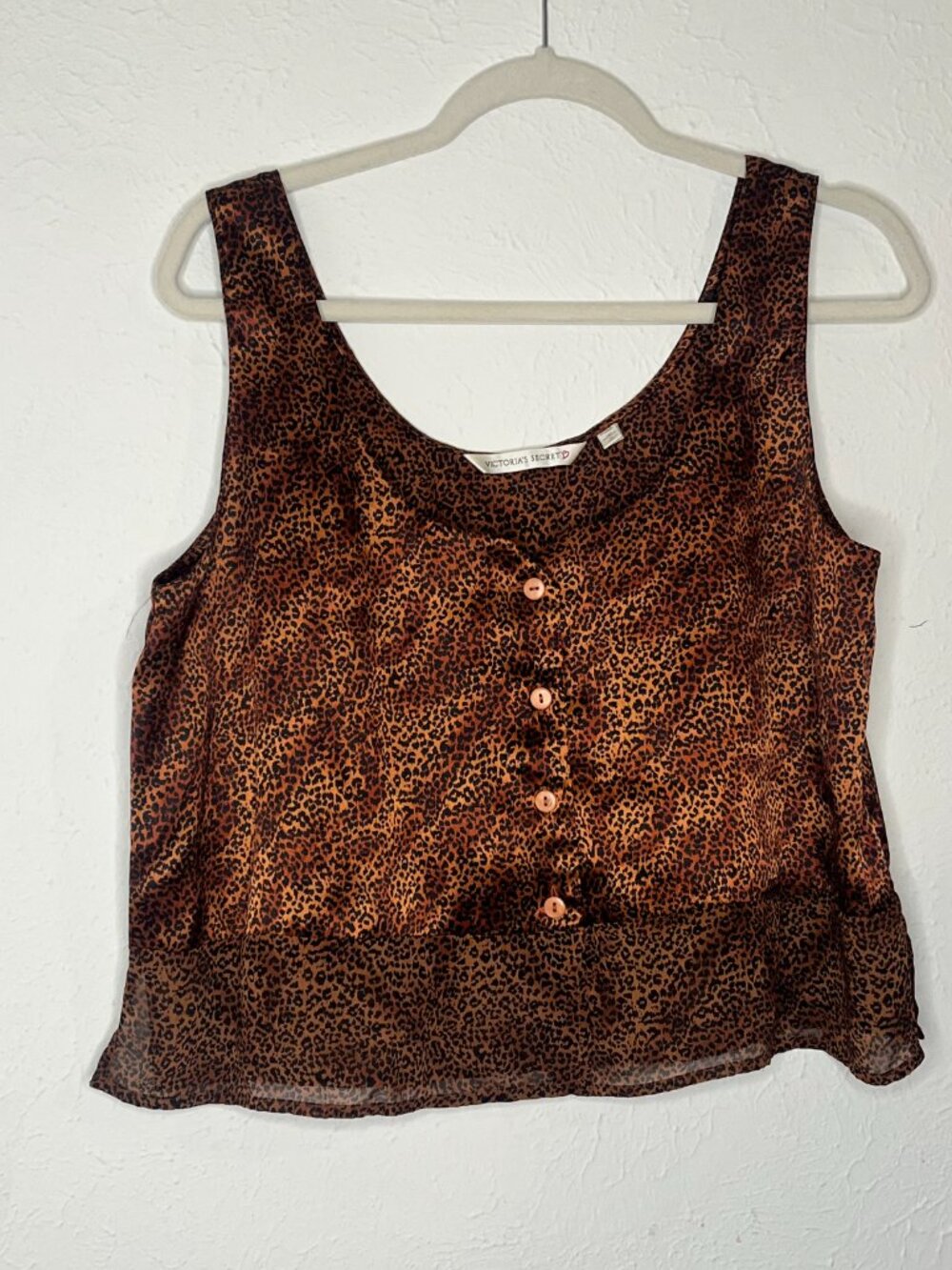 Woman's Victoria's Secret Brown Cheetah Print Sleeveless Crop Top Size Medium
